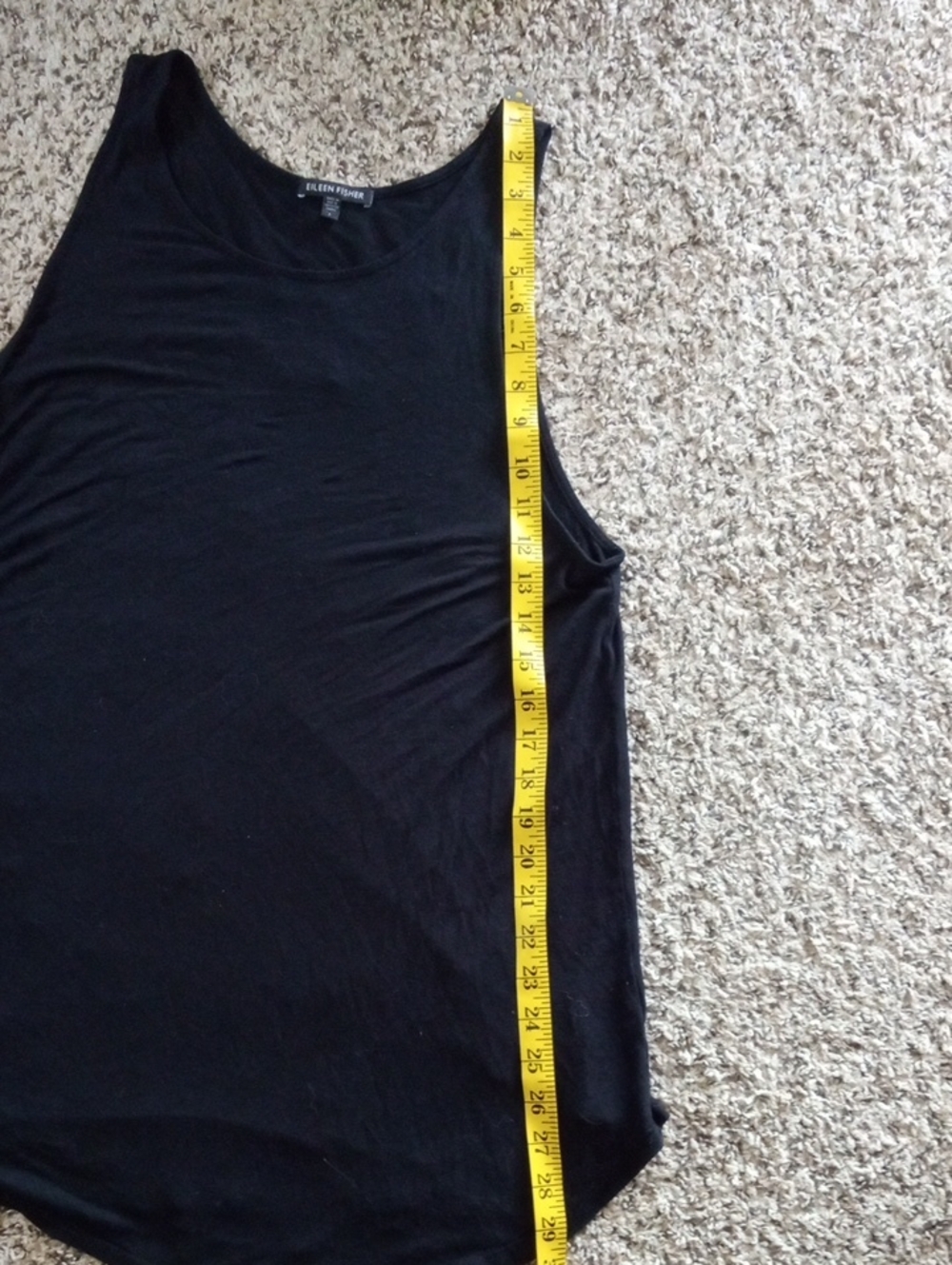 Eileen Fisher Jersey Scoop Neck Tunic Black Large - Picture 4 of 12